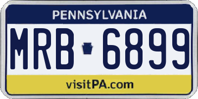 PA license plate MRB6899