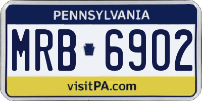 PA license plate MRB6902