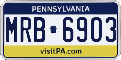 PA license plate MRB6903