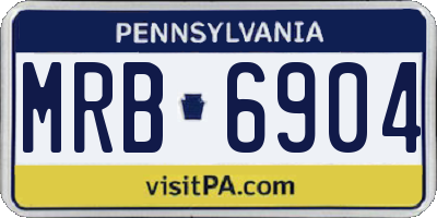 PA license plate MRB6904