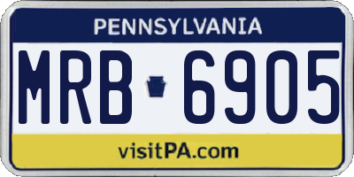 PA license plate MRB6905