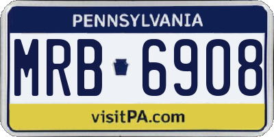 PA license plate MRB6908