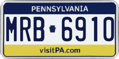 PA license plate MRB6910