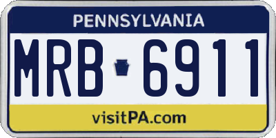 PA license plate MRB6911