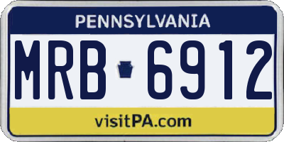 PA license plate MRB6912
