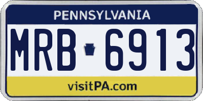 PA license plate MRB6913