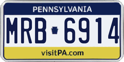 PA license plate MRB6914