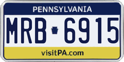 PA license plate MRB6915