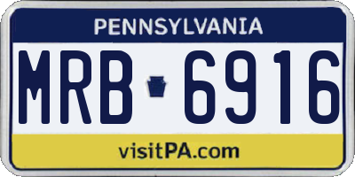 PA license plate MRB6916