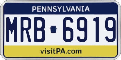 PA license plate MRB6919