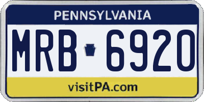 PA license plate MRB6920