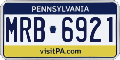 PA license plate MRB6921