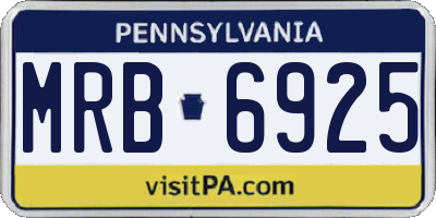 PA license plate MRB6925