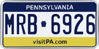 PA license plate MRB6926