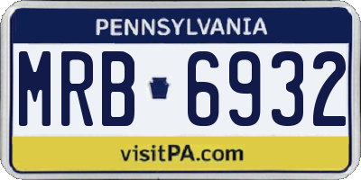 PA license plate MRB6932