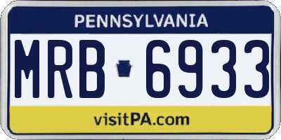 PA license plate MRB6933