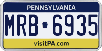 PA license plate MRB6935