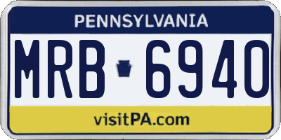 PA license plate MRB6940
