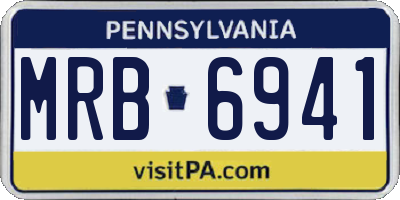 PA license plate MRB6941