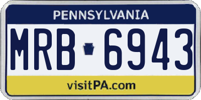 PA license plate MRB6943