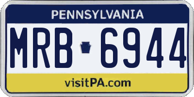 PA license plate MRB6944