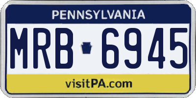 PA license plate MRB6945