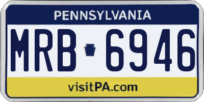 PA license plate MRB6946