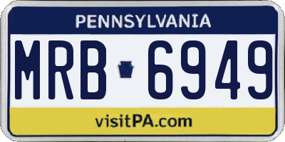 PA license plate MRB6949