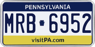 PA license plate MRB6952