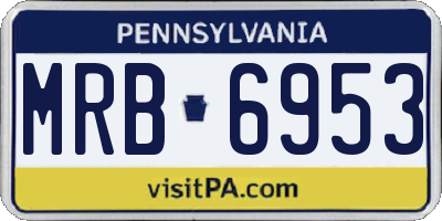 PA license plate MRB6953