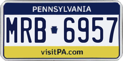 PA license plate MRB6957