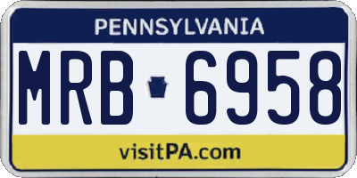 PA license plate MRB6958