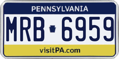 PA license plate MRB6959