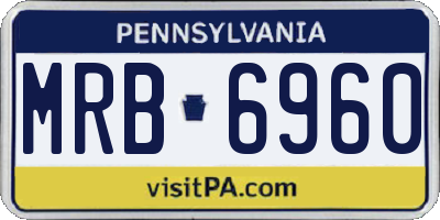 PA license plate MRB6960