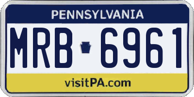 PA license plate MRB6961