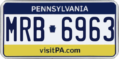 PA license plate MRB6963