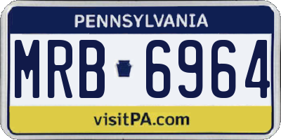 PA license plate MRB6964