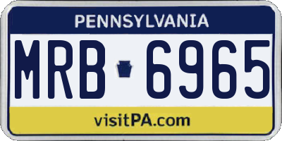 PA license plate MRB6965
