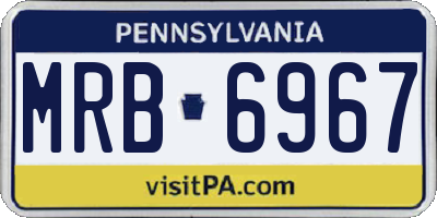 PA license plate MRB6967