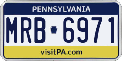 PA license plate MRB6971