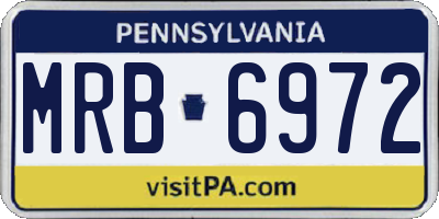 PA license plate MRB6972