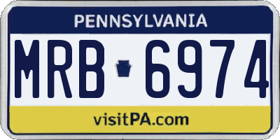 PA license plate MRB6974