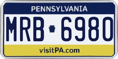 PA license plate MRB6980