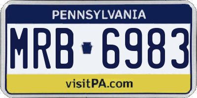 PA license plate MRB6983