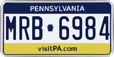 PA license plate MRB6984