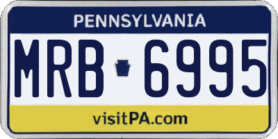 PA license plate MRB6995
