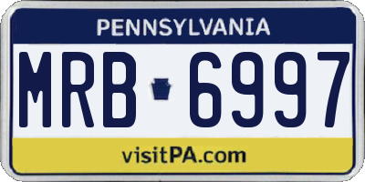 PA license plate MRB6997
