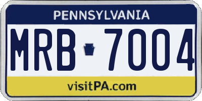 PA license plate MRB7004