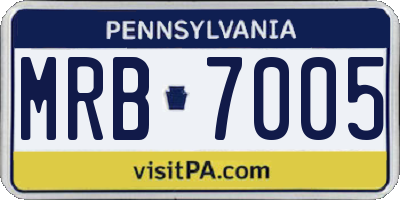 PA license plate MRB7005