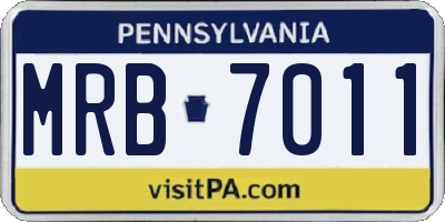 PA license plate MRB7011